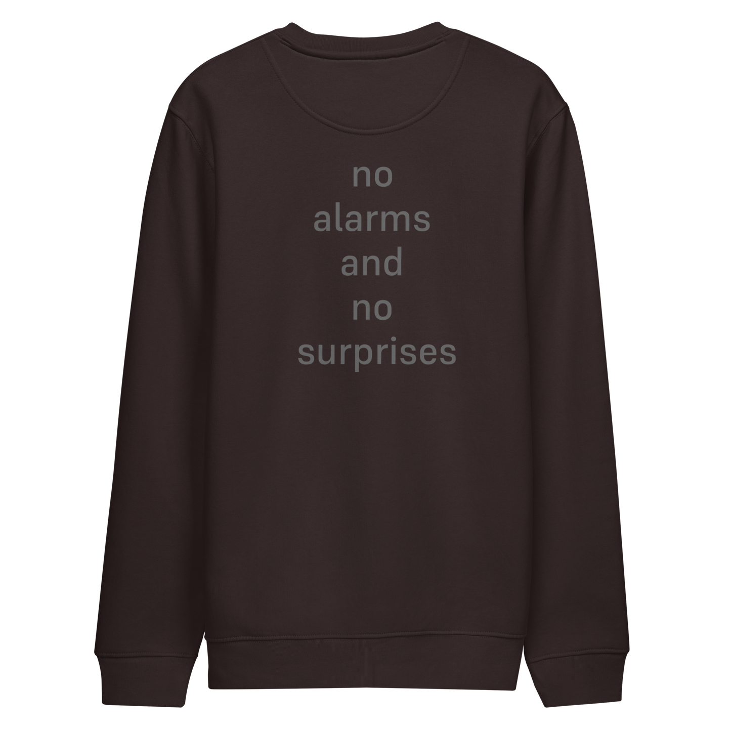no alarms crewneck (unisex)